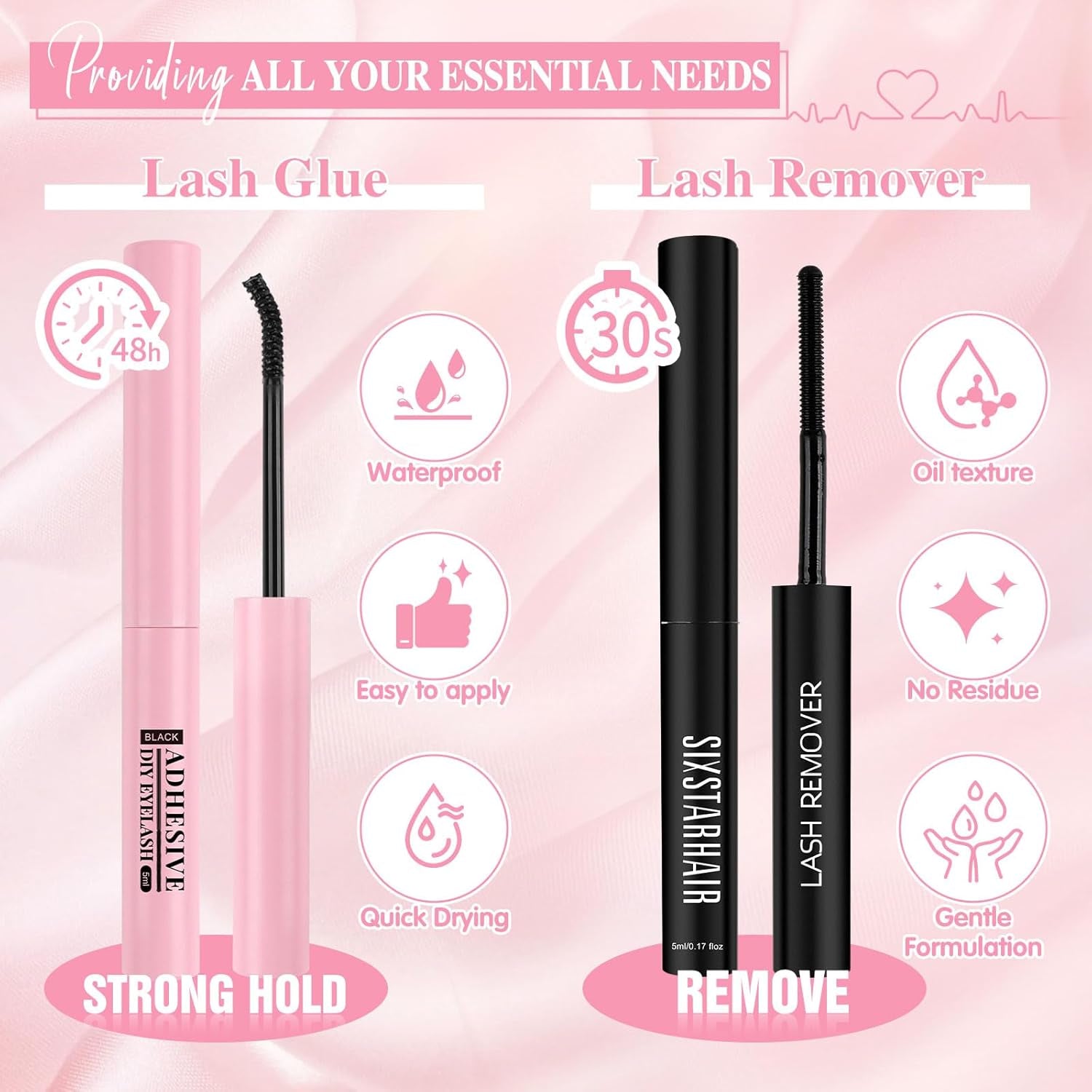 Individual Eyelashes Kit 544Pcs Lash Clusters with Glue and Remover Volume Clusters Lashes Book Kit D Curl Eyelash Extensions for DIY at Home 10-16Mm (60+100+120+150D)