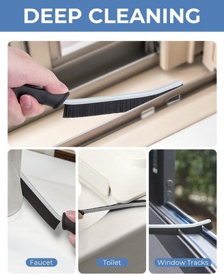 3 Pack - Multi-pack Cleangor Crevice Cleaning Brush Hard Bristle for Recess/Gaps