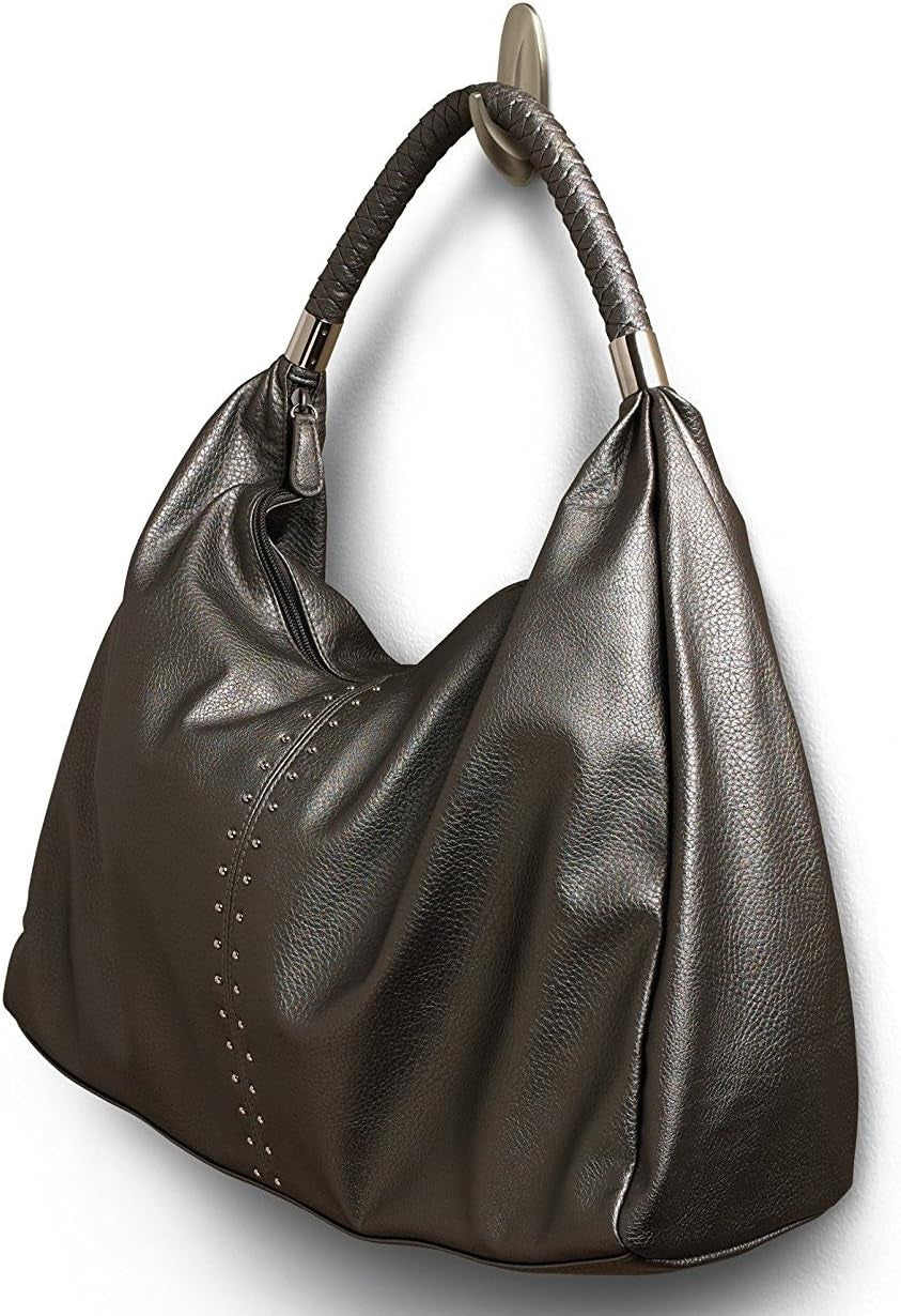 Command Designer Hooks, Medium, Brushed Nickel, 3-Hooks (17081BN-3ES), Great for Dorm Decor