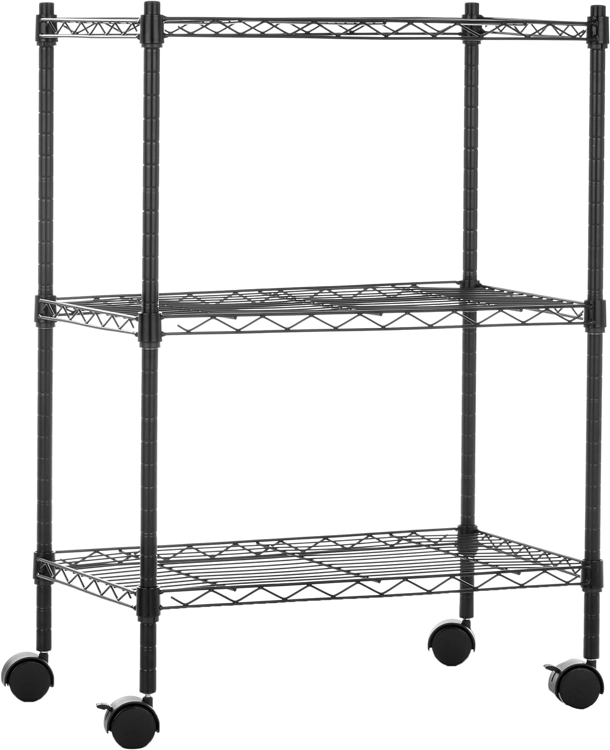 Amazon Basics 4-Shelf Storage Unit with Height Adjustable Shelves and Levelling Feet, 640 Kg Max Weight, Black, 35.6 Cm D X 91.4 Cm W X 137.1 Cm H