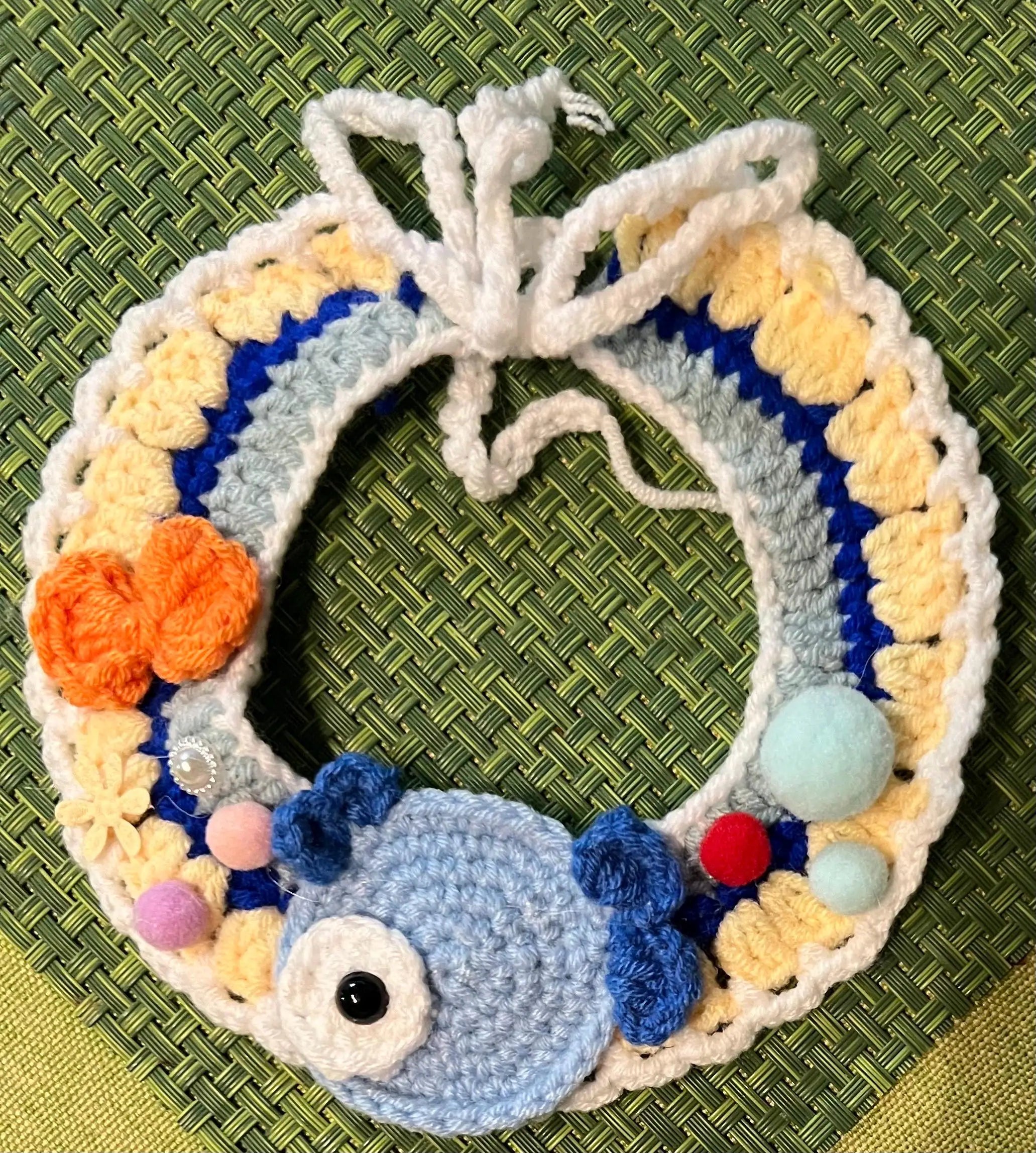 Handmade Crochet Pet Collar: Customizable Knit Cat & Dog Collar