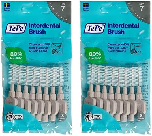 Tepe Interdental Brush, Original, Yellow, 0.7 Mm/Iso 4, 8Pcs, Plaque Removal, Efficient Clean between the Teeth, Tooth Floss, for Narrow Gaps