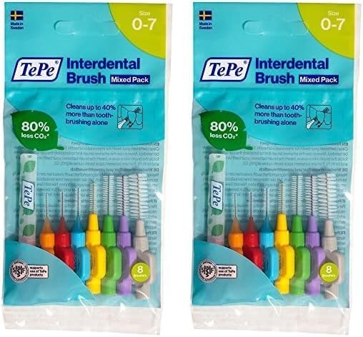 Tepe Interdental Brush, Original, Yellow, 0.7 Mm/Iso 4, 8Pcs, Plaque Removal, Efficient Clean between the Teeth, Tooth Floss, for Narrow Gaps