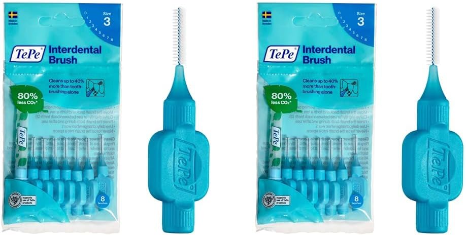 Tepe Interdental Brush, Original, Yellow, 0.7 Mm/Iso 4, 8Pcs, Plaque Removal, Efficient Clean between the Teeth, Tooth Floss, for Narrow Gaps