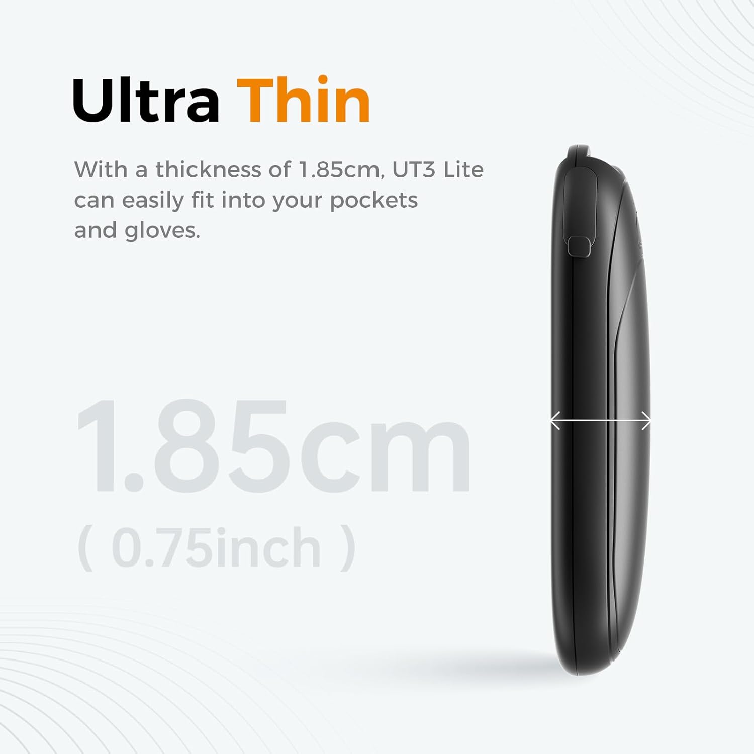 UT3 Lite Magnetic Hand Warmers Rechargeable 2 Pack, Electric Handwarmers Ultra Thin Light Portable for Pocket Gloves,3 Levels Heat, up to 8 Hrs, UL Certified,Idea Tech Gifts for Men, Women