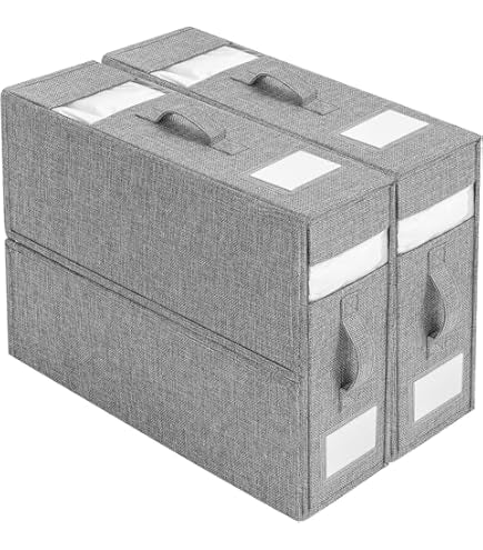 2 Pack - Foldable Bed Sheet/Linen/Towels/Clothes Organiser Storage Box. (Grey)