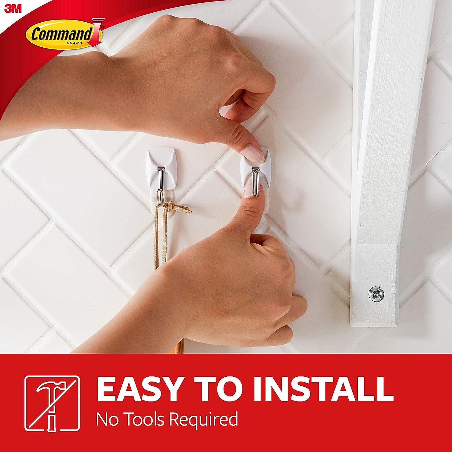 Command GP067-16NA Small Wire Hardware, Silver, White, 16 Hooks