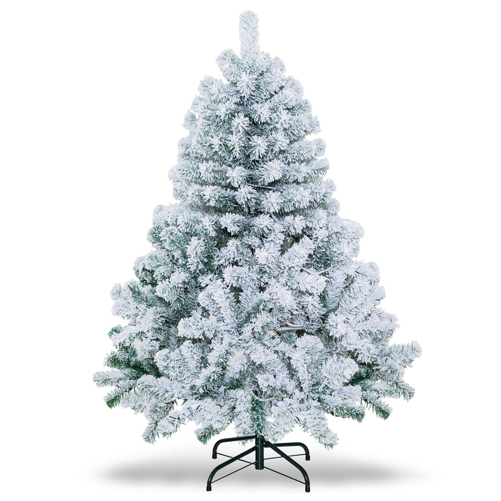 4.5 Feet Flocked Christmas Tree with 295 Tips and 150 LED Lights