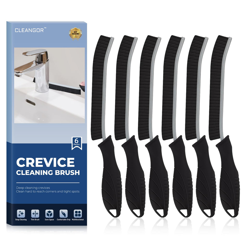 6 Pack - Multi-pack Cleangor Crevice Cleaning Brush Hard Bristle for Recess/Gaps
