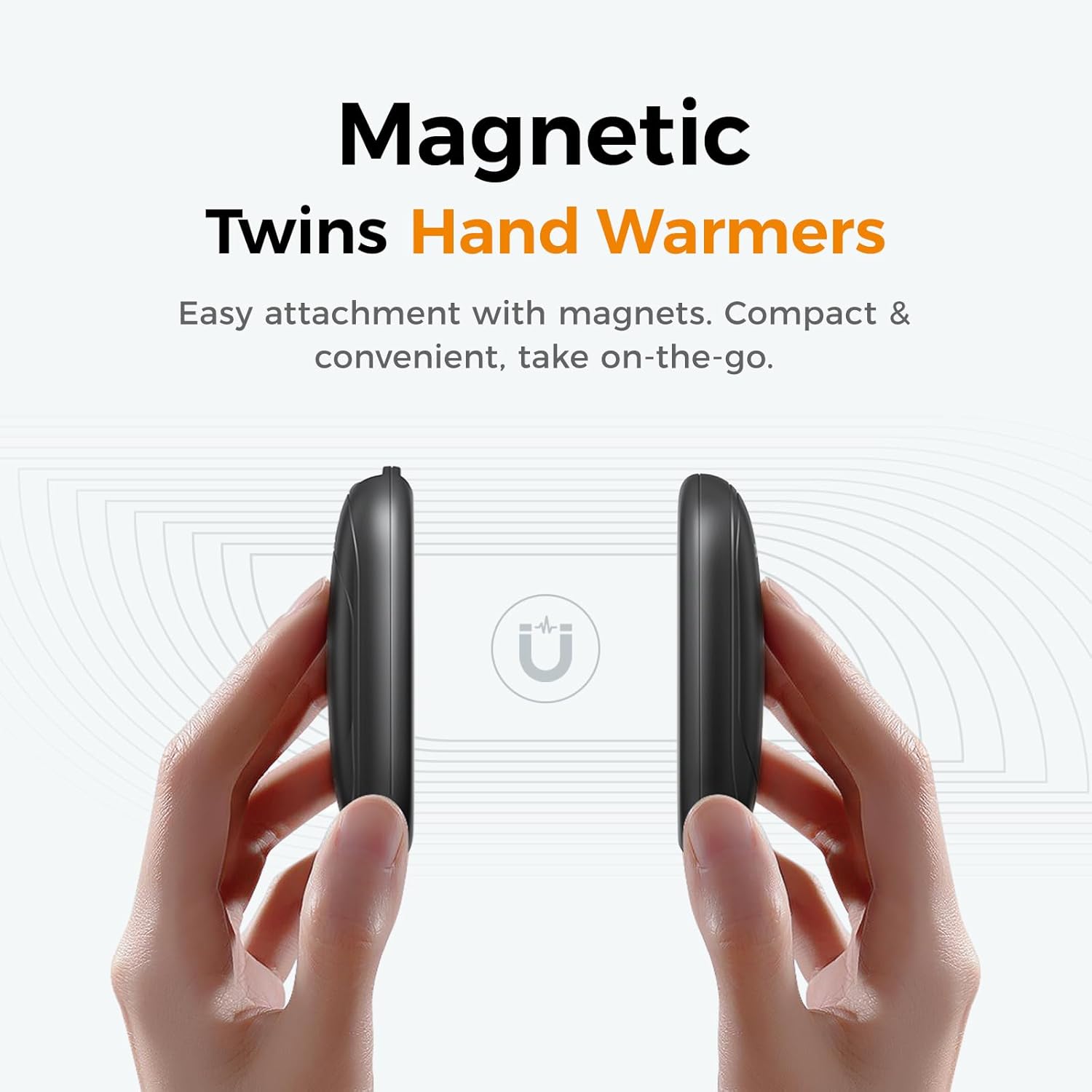 UT3 Lite Magnetic Hand Warmers Rechargeable 2 Pack, Electric Handwarmers Ultra Thin Light Portable for Pocket Gloves,3 Levels Heat, up to 8 Hrs, UL Certified,Idea Tech Gifts for Men, Women