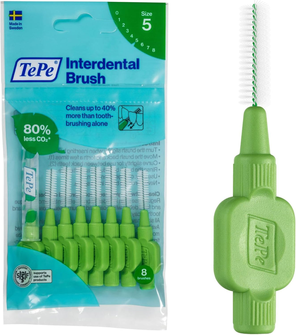 Tepe Interdental Brush, Original, Yellow, 0.7 Mm/Iso 4, 8Pcs, Plaque Removal, Efficient Clean between the Teeth, Tooth Floss, for Narrow Gaps