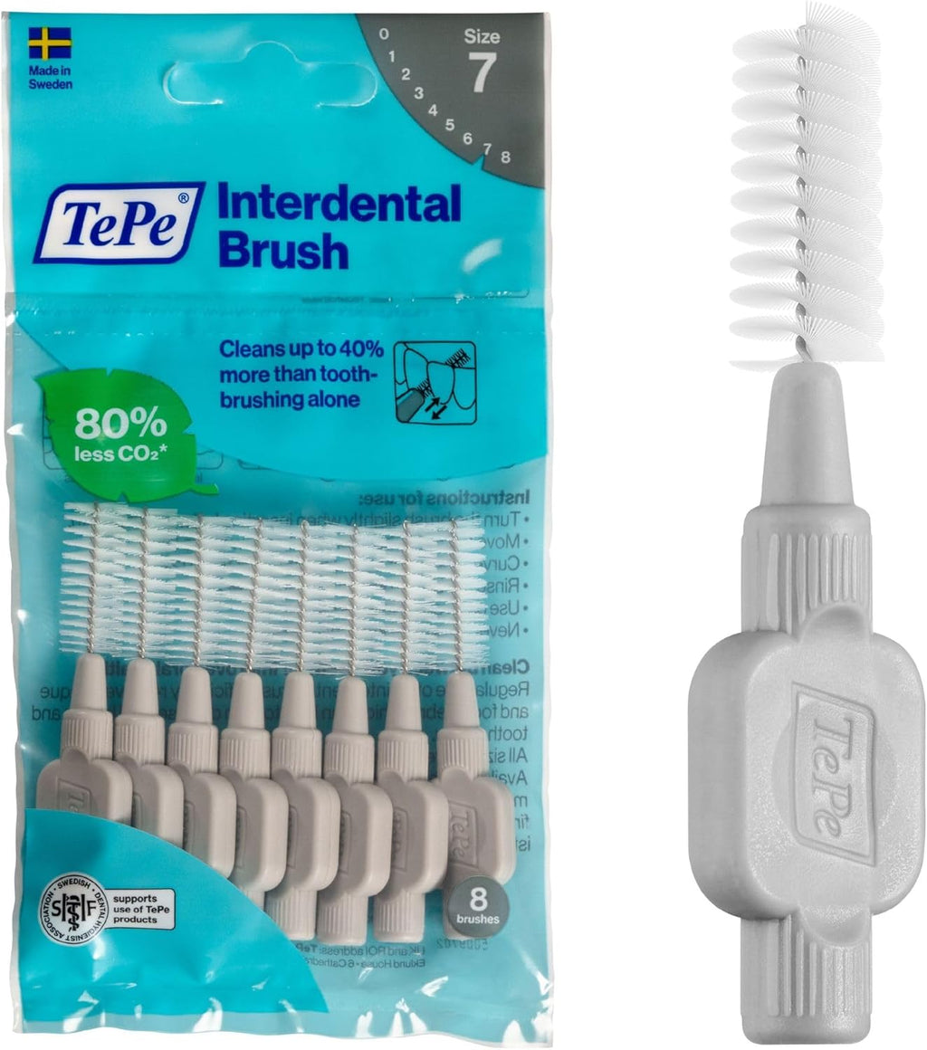 Tepe Interdental Brush, Original, Yellow, 0.7 Mm/Iso 4, 8Pcs, Plaque Removal, Efficient Clean between the Teeth, Tooth Floss, for Narrow Gaps