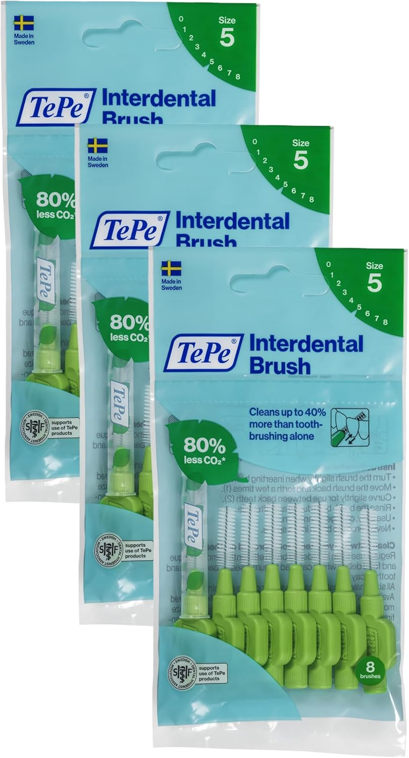 Tepe Interdental Brush, Original, Yellow, 0.7 Mm/Iso 4, 8Pcs, Plaque Removal, Efficient Clean between the Teeth, Tooth Floss, for Narrow Gaps