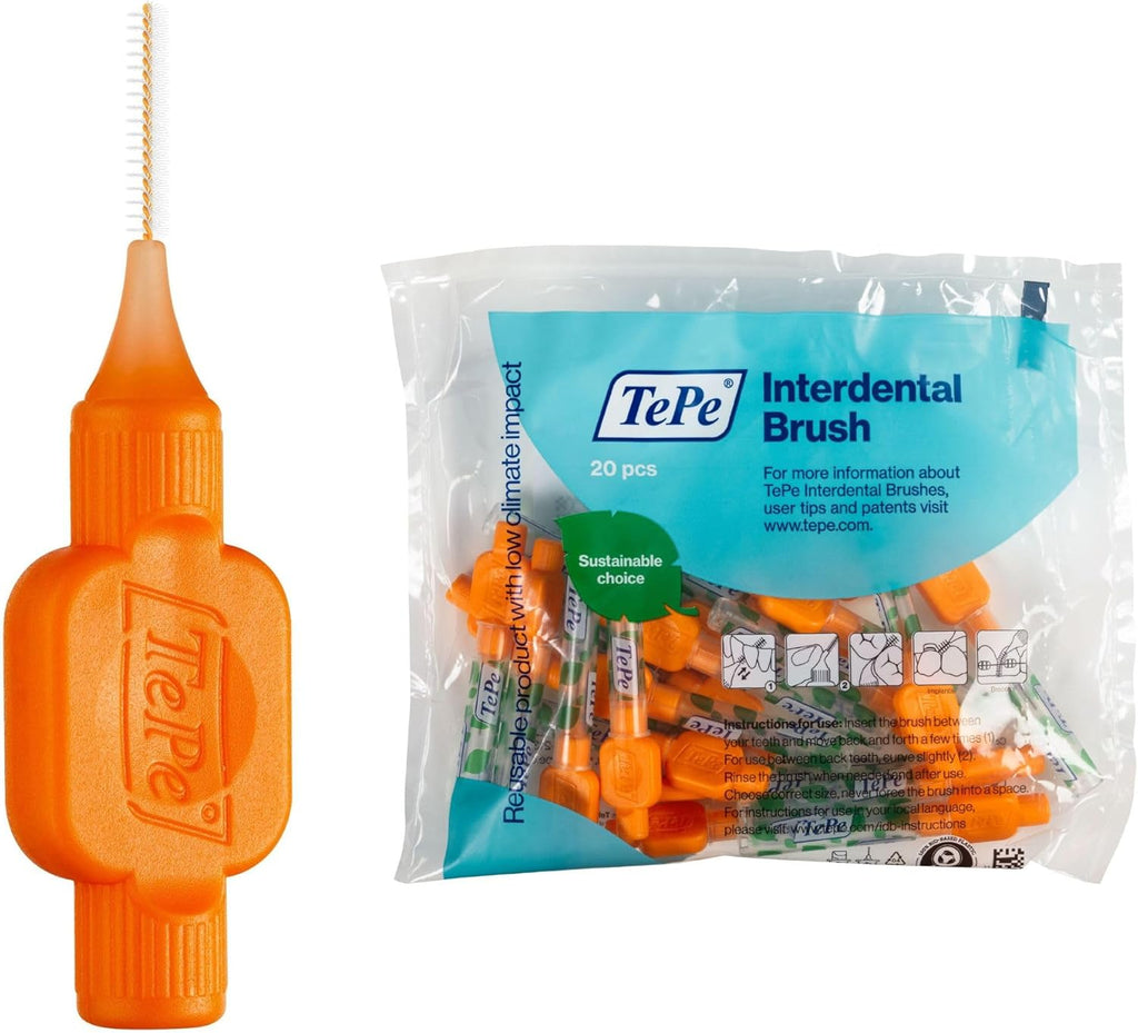 Tepe Interdental Brush, Original, Yellow, 0.7 Mm/Iso 4, 8Pcs, Plaque Removal, Efficient Clean between the Teeth, Tooth Floss, for Narrow Gaps