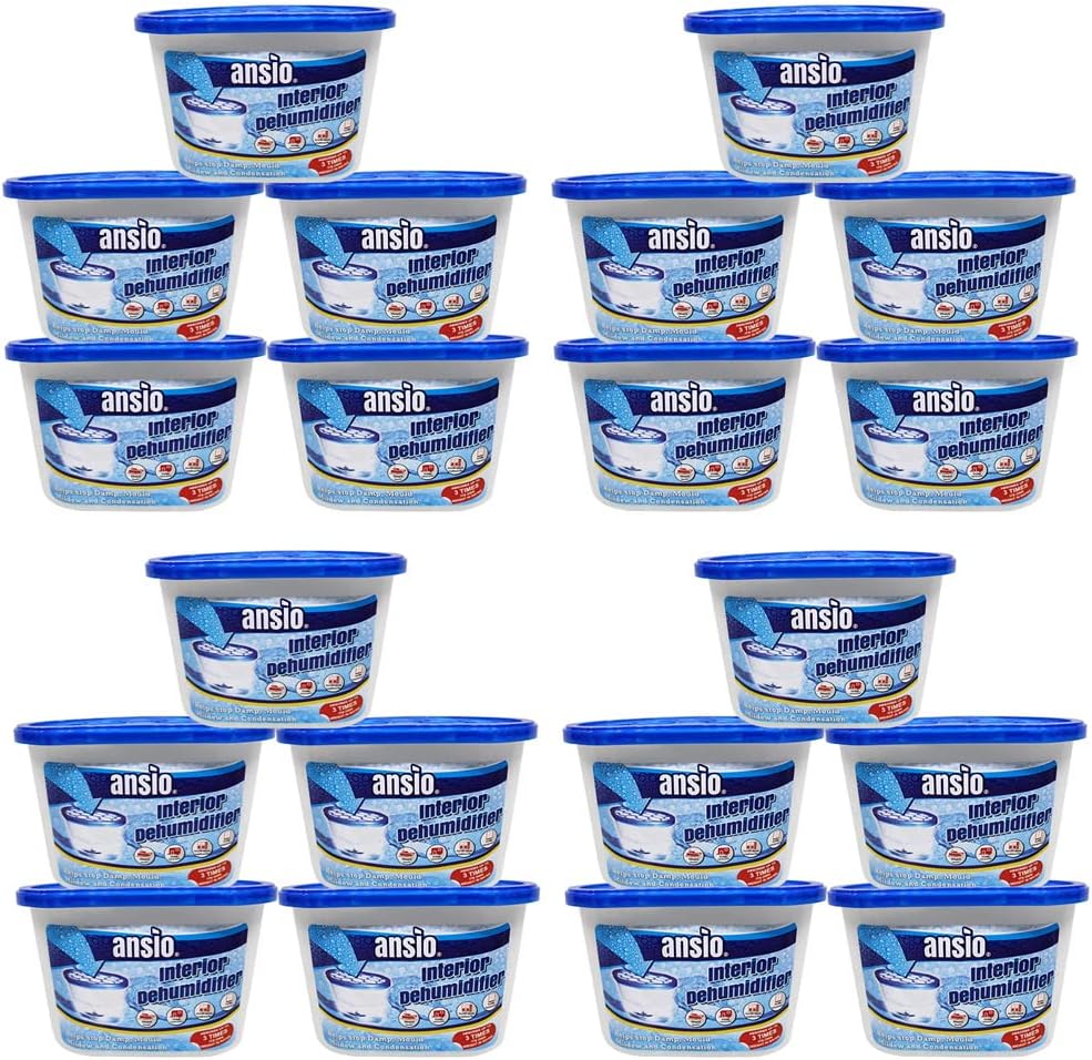 ANSIO Dehumidifier Disposable Pack of 10 Room Moisture Absorber Condensation Remover De Humidifiers for Damp, Mould in Home, Bathroom, Window, House, Kitchen, Wardrobe, Bedroom Interior Moisture Traps