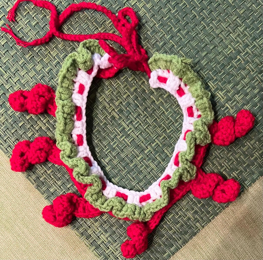 Handmade Crochet Pet Collar: Customizable Knit Cat & Dog Collar