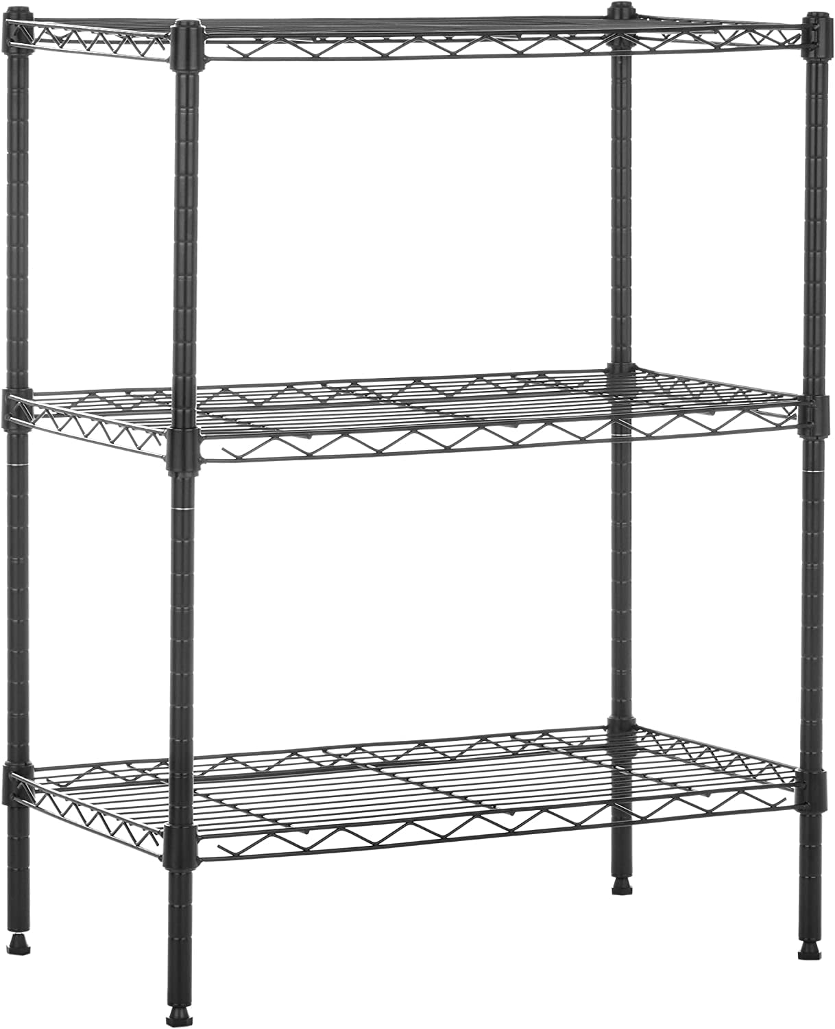 Amazon Basics 4-Shelf Storage Unit with Height Adjustable Shelves and Levelling Feet, 640 Kg Max Weight, Black, 35.6 Cm D X 91.4 Cm W X 137.1 Cm H
