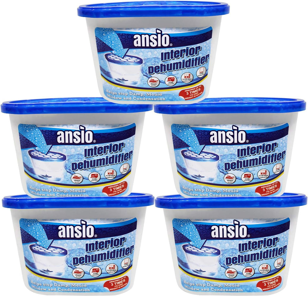 ANSIO Dehumidifier Disposable Pack of 10 Room Moisture Absorber Condensation Remover De Humidifiers for Damp, Mould in Home, Bathroom, Window, House, Kitchen, Wardrobe, Bedroom Interior Moisture Traps