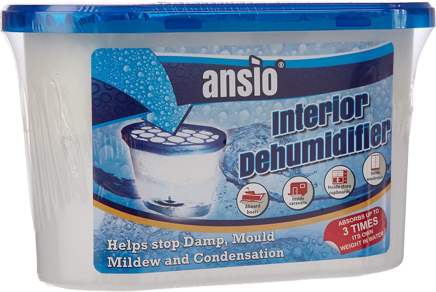 ANSIO Dehumidifier Disposable Pack of 10 Room Moisture Absorber Condensation Remover De Humidifiers for Damp, Mould in Home, Bathroom, Window, House, Kitchen, Wardrobe, Bedroom Interior Moisture Traps