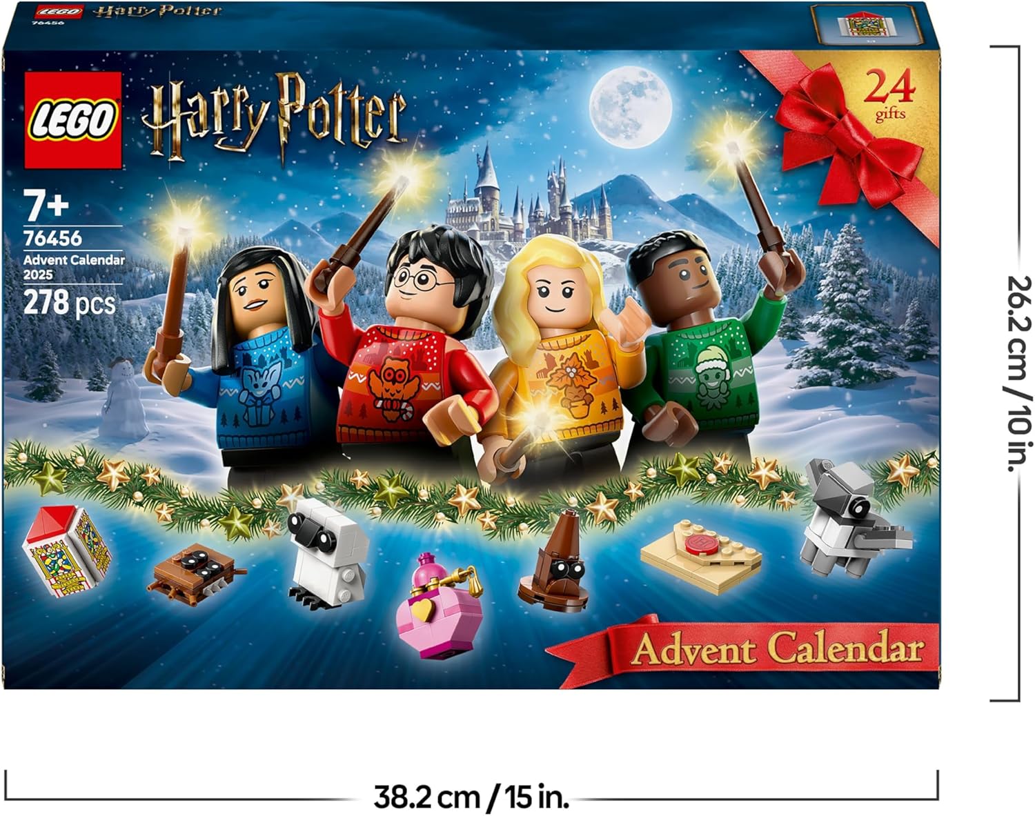 Harry Potter Advent Calendar 2025 for 7+ Year Old Boys & Girls - Christmas Countdown Toy with 24 Surprises Incl. 8 Minifigures in Festive Jumpers, & Mini Builds - Gift Idea - 76456