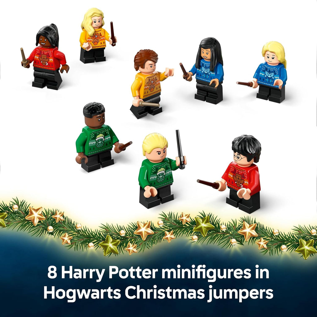 Harry Potter Advent Calendar 2025 for 7+ Year Old Boys & Girls - Christmas Countdown Toy with 24 Surprises Incl. 8 Minifigures in Festive Jumpers, & Mini Builds - Gift Idea - 76456