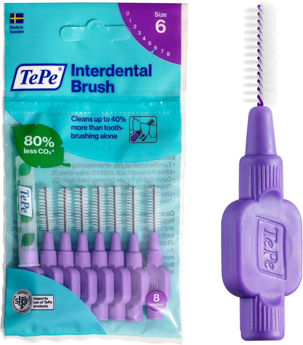 Tepe Interdental Brush, Original, Yellow, 0.7 Mm/Iso 4, 8Pcs, Plaque Removal, Efficient Clean between the Teeth, Tooth Floss, for Narrow Gaps