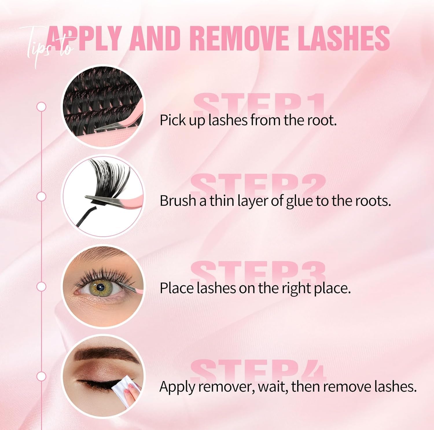 Individual Eyelashes Kit 544Pcs Lash Clusters with Glue and Remover Volume Clusters Lashes Book Kit D Curl Eyelash Extensions for DIY at Home 10-16Mm (60+100+120+150D)