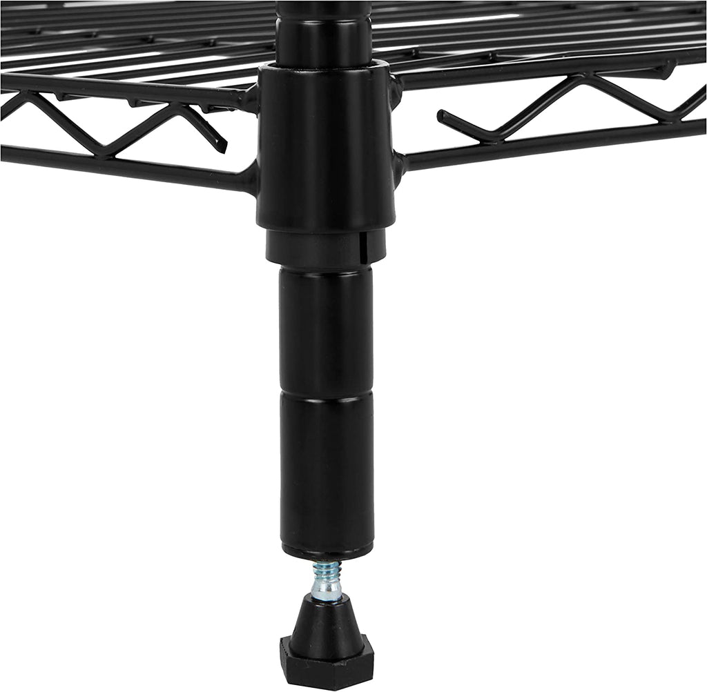 Amazon Basics 4-Shelf Storage Unit with Height Adjustable Shelves and Levelling Feet, 640 Kg Max Weight, Black, 35.6 Cm D X 91.4 Cm W X 137.1 Cm H