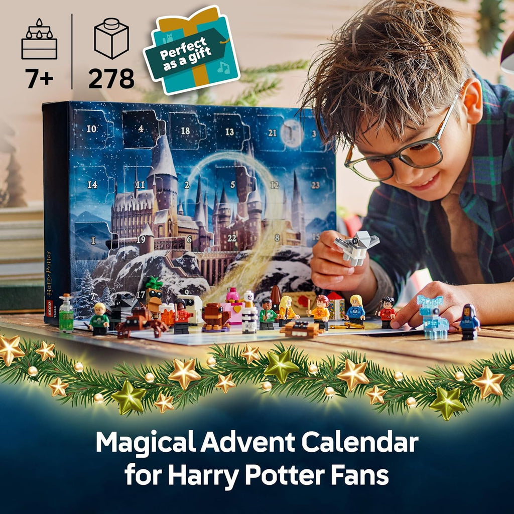 Harry Potter Advent Calendar 2025 for 7+ Year Old Boys & Girls - Christmas Countdown Toy with 24 Surprises Incl. 8 Minifigures in Festive Jumpers, & Mini Builds - Gift Idea - 76456