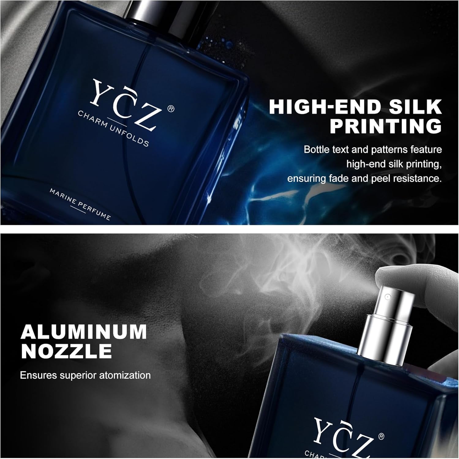 Ycz Charm Unfolds Marine Perfume for Men, 1.7 Oz. Long Lasting Eau De Parfum for Men, Oriental Woody Fragrance - Ideal Special Occasions, Making It the Ideal Gentlemen’S Gift