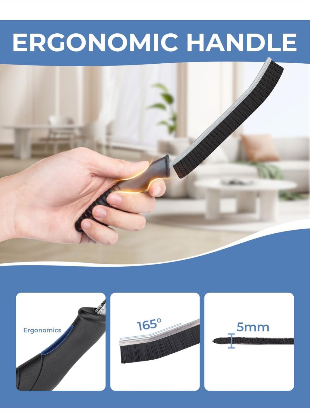 6 Pack - Multi-pack Cleangor Crevice Cleaning Brush Hard Bristle for Recess/Gaps