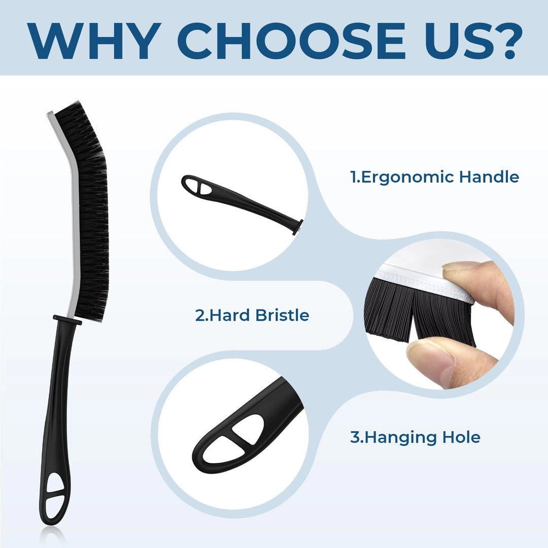 3 Pack - Multi-pack Cleangor Crevice Cleaning Brush Hard Bristle for Recess/Gaps