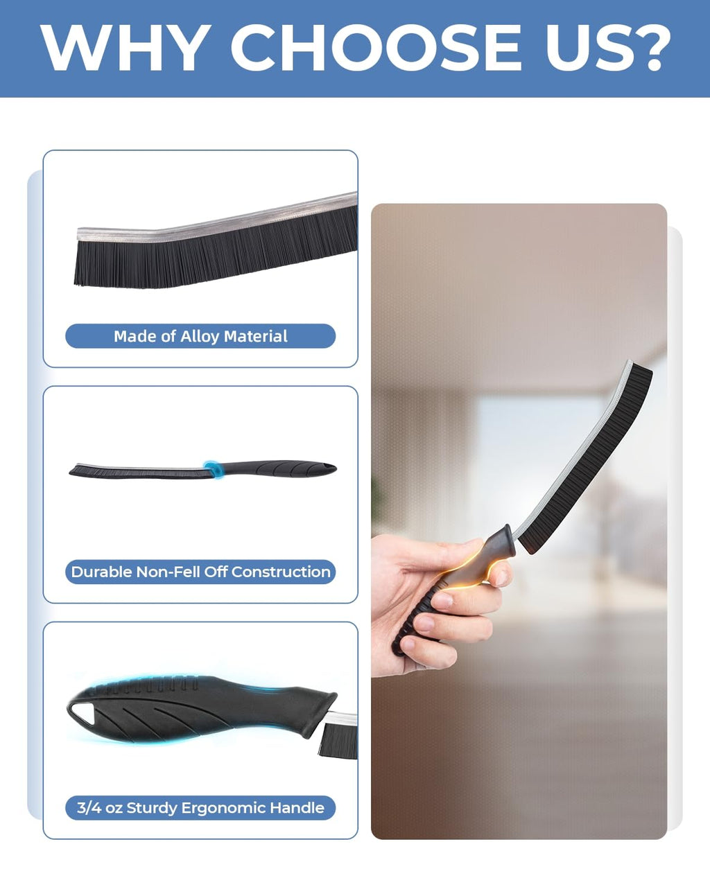 6 Pack - Multi-pack Cleangor Crevice Cleaning Brush Hard Bristle for Recess/Gaps