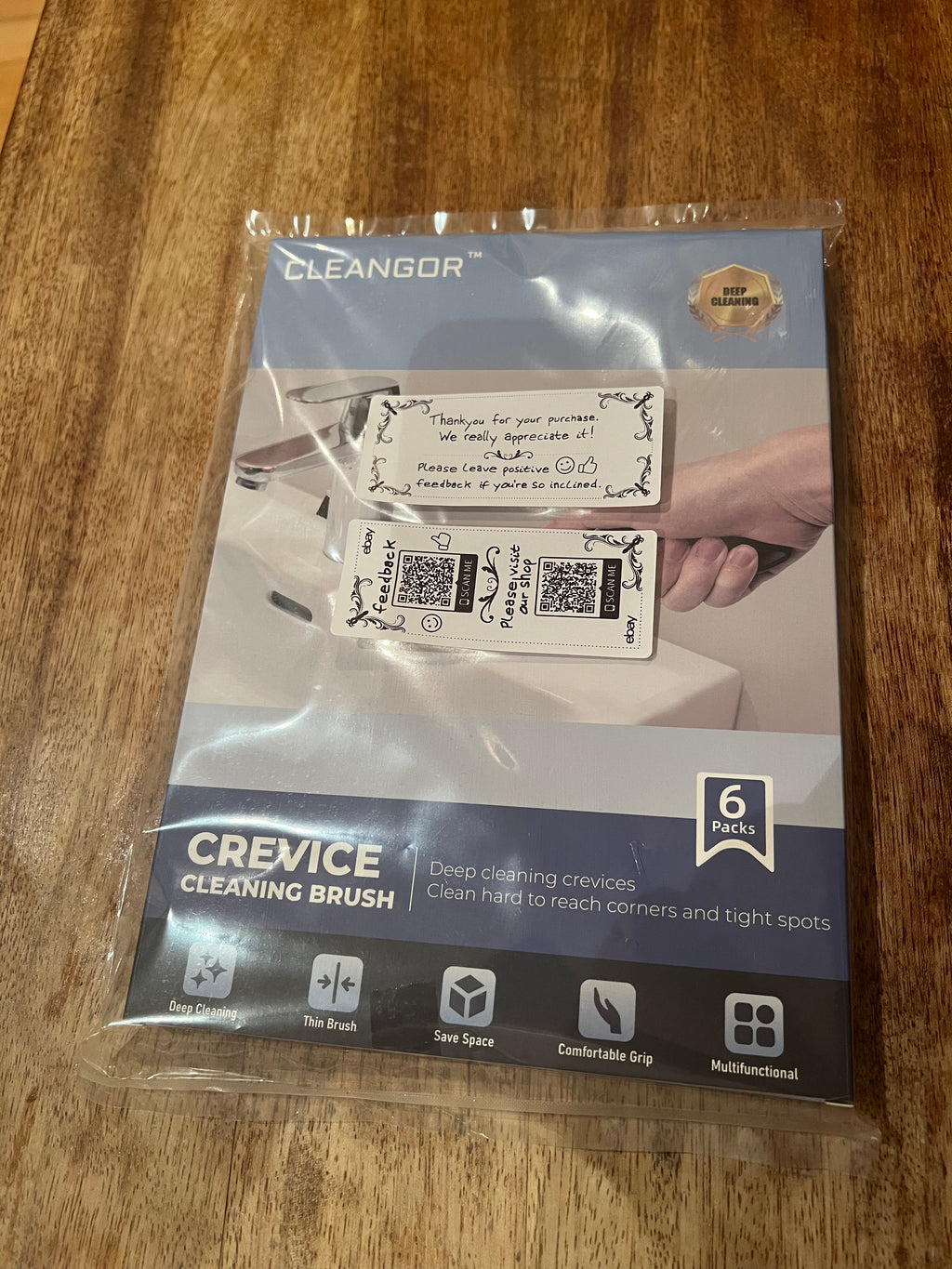 6 Pack - Multi-pack Cleangor Crevice Cleaning Brush Hard Bristle for Recess/Gaps