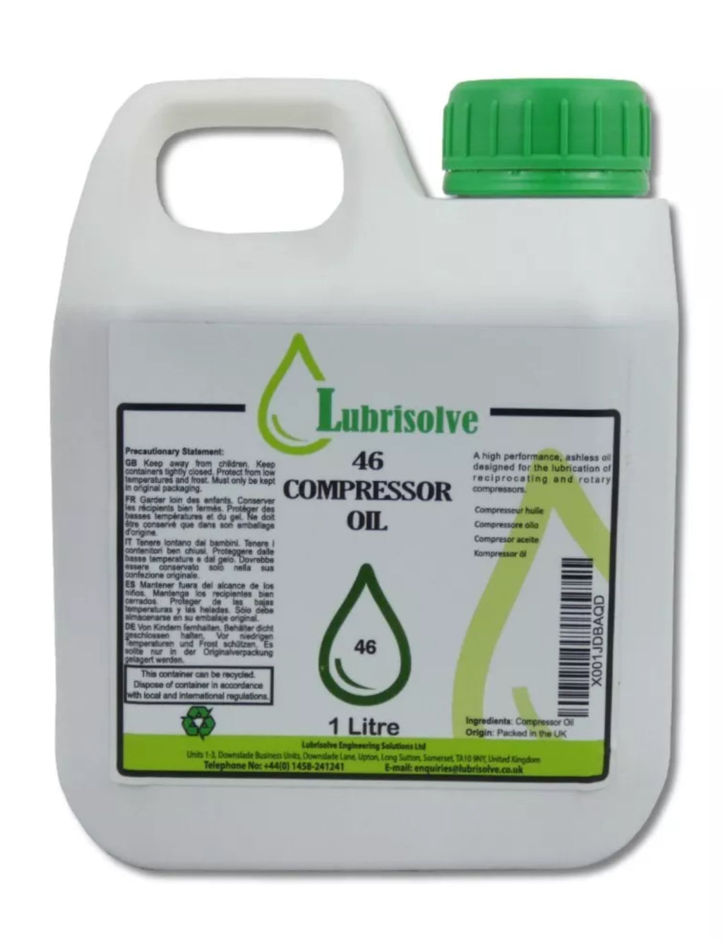 Compressor Oil 46 Lubrisolve 1L Bottle