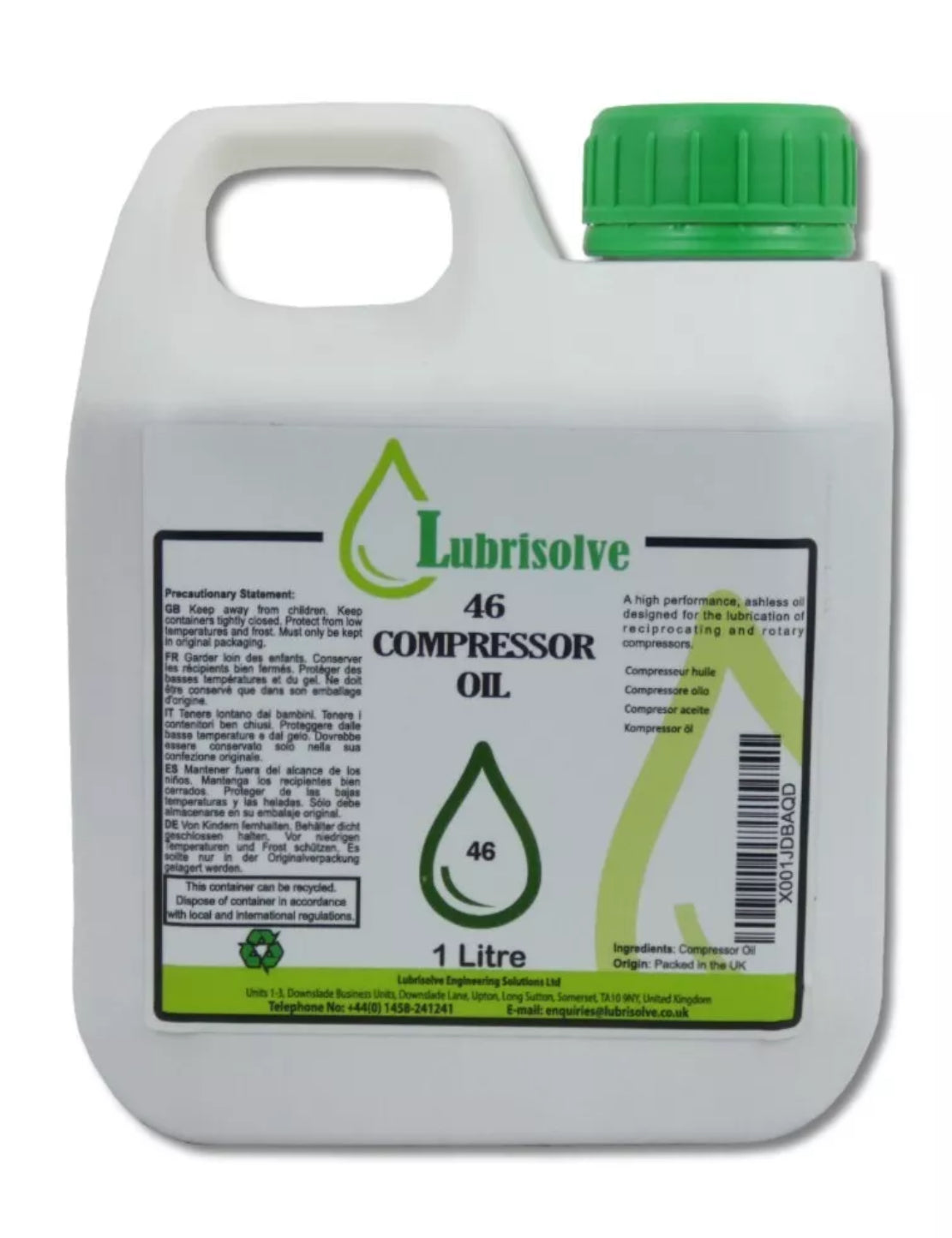 Compressor Oil 46 Lubrisolve 1L Bottle