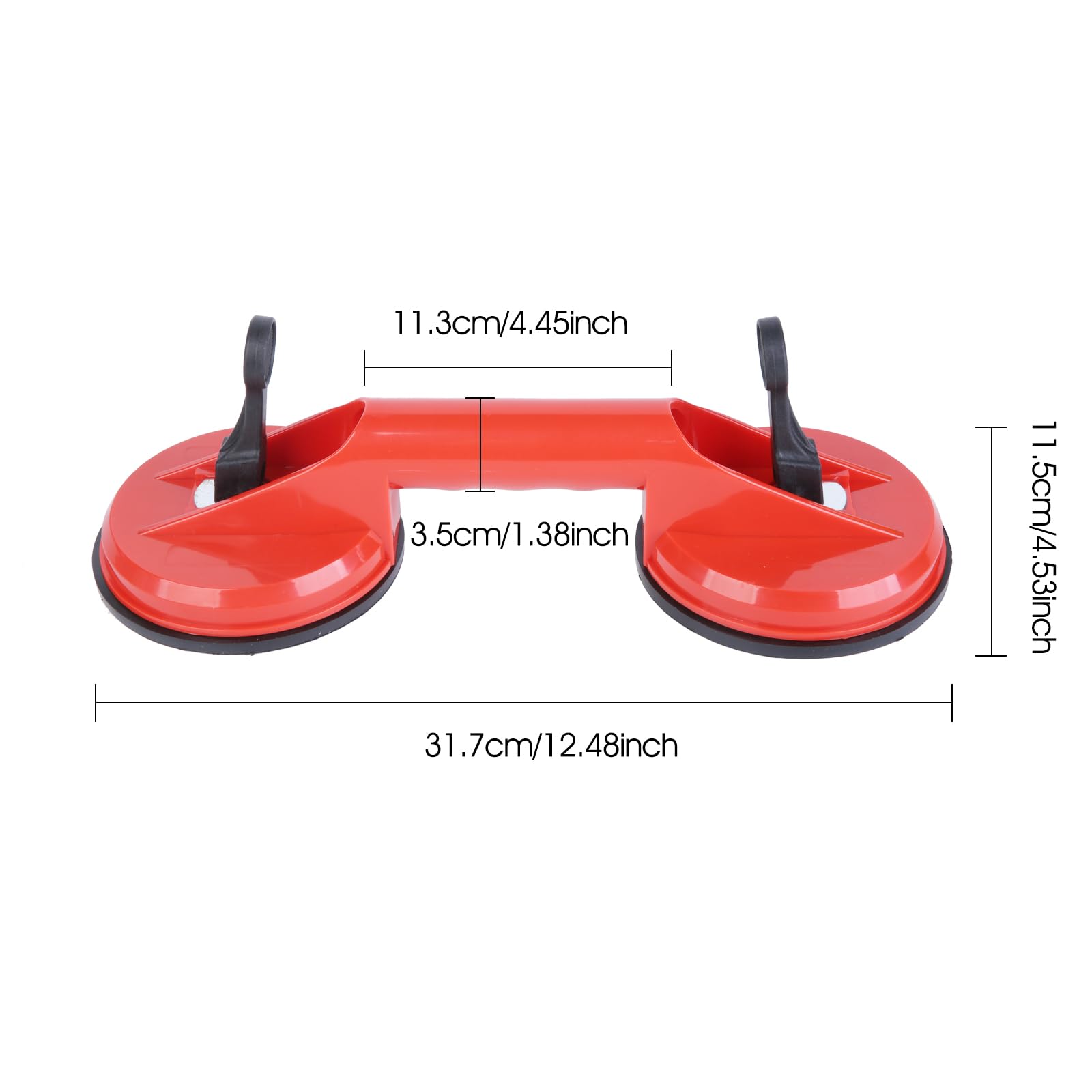 ICEBLUEOR 2 Pack Heavy Duty Glass Suction Cups, Glass Suckers Lifters, Dual Vacuum Plate Handle Glass Suckers to Lift Glass, Tiles, Slabs, Lifting Capacity 100kg