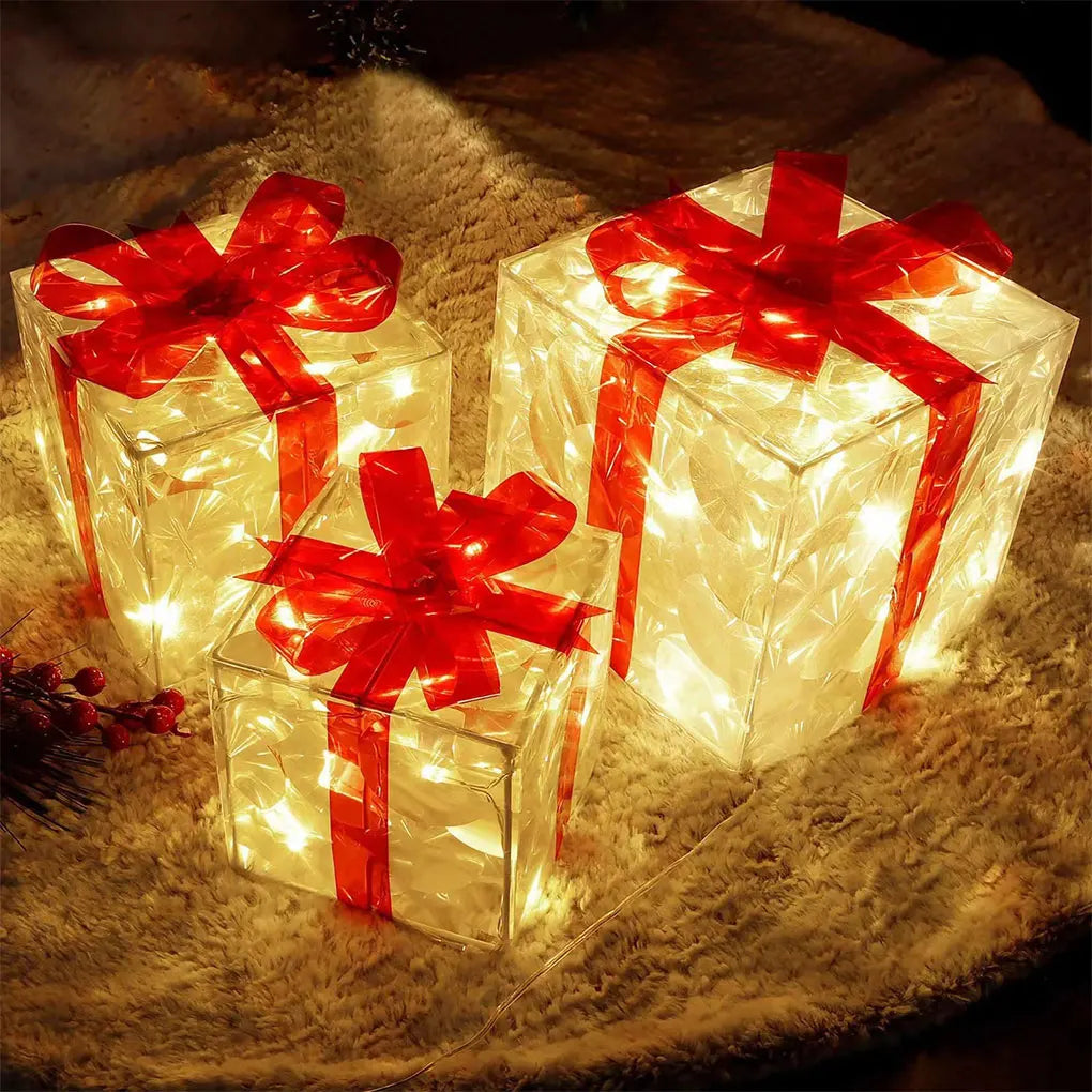 Christmas Decorations Set with Light Box Gift for Christmas Parties and Family Gatherings
