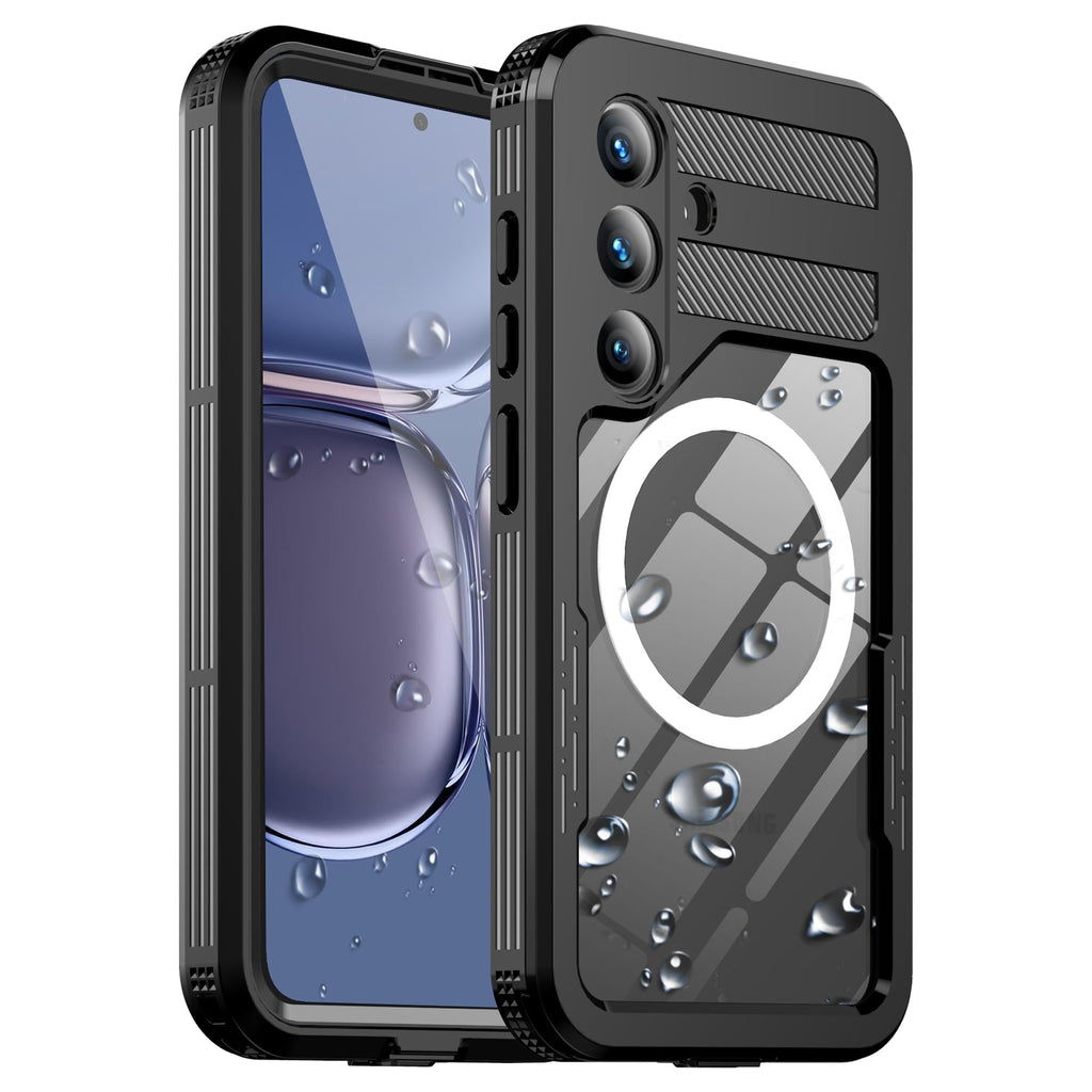 for Samsung Galaxy S25 Case Waterproof with Built-in Lens & Screen Protector, [IP68 Waterproof] [Military Drop Proof], Full Body Underwater Protective Clear Cover for Galaxy s25 (Black)