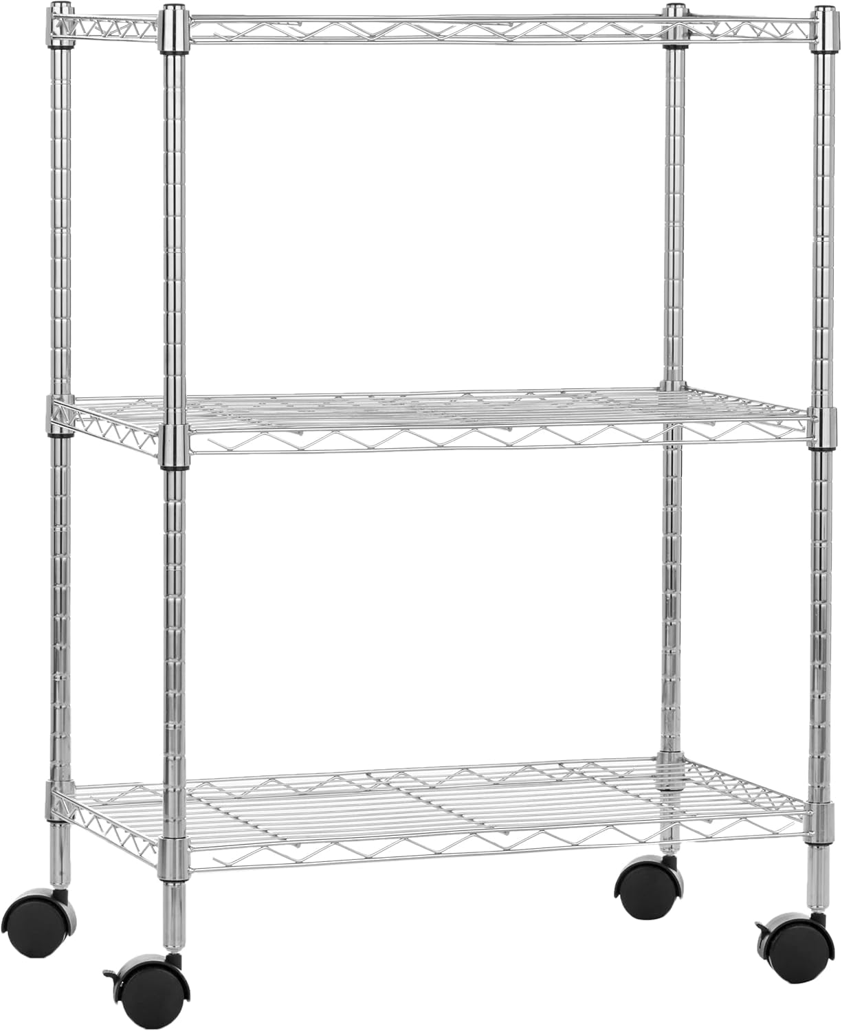 Amazon Basics 4-Shelf Storage Unit with Height Adjustable Shelves and Levelling Feet, 640 Kg Max Weight, Black, 35.6 Cm D X 91.4 Cm W X 137.1 Cm H