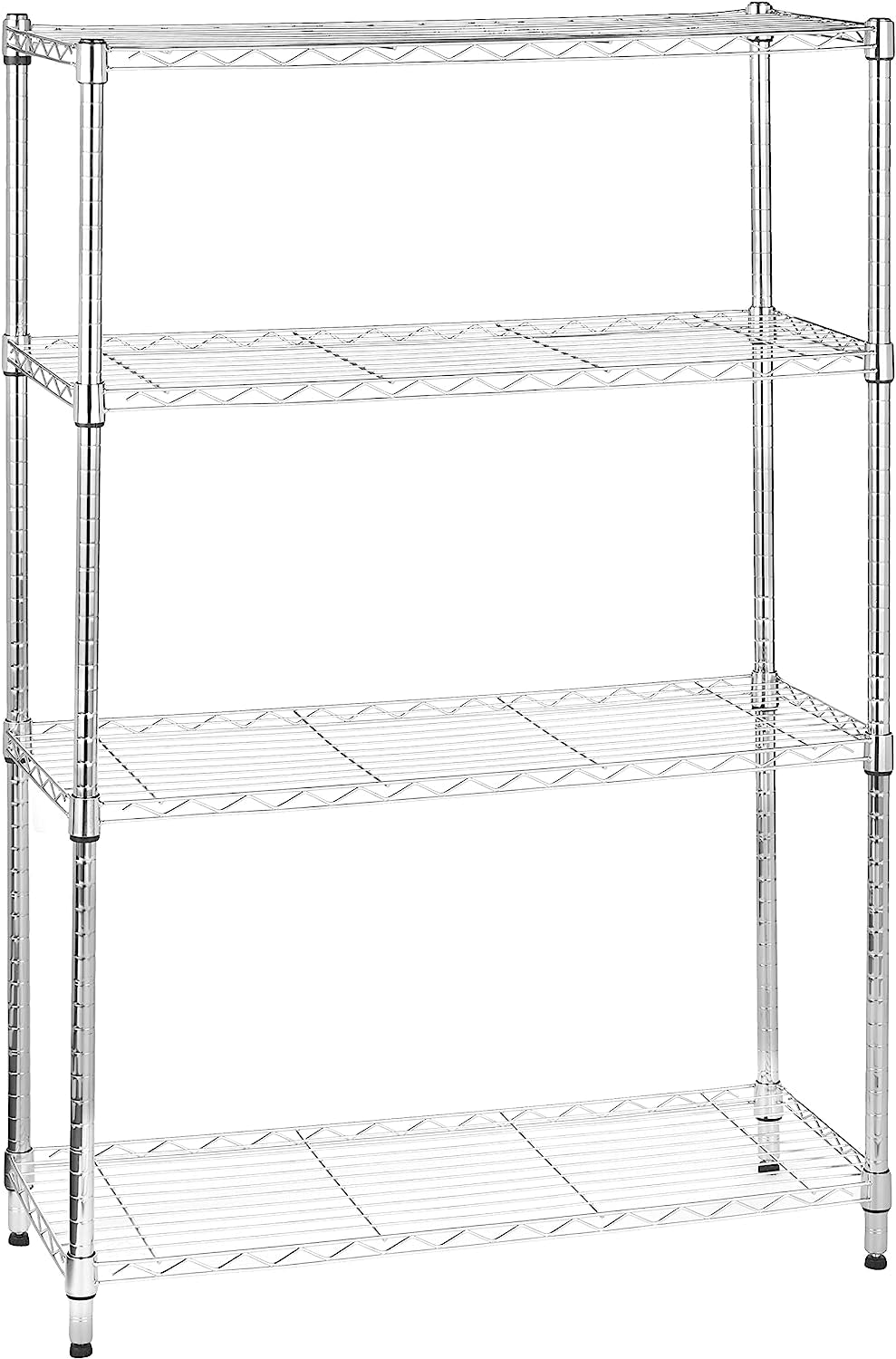 Amazon Basics 4-Shelf Storage Unit with Height Adjustable Shelves and Levelling Feet, 640 Kg Max Weight, Black, 35.6 Cm D X 91.4 Cm W X 137.1 Cm H