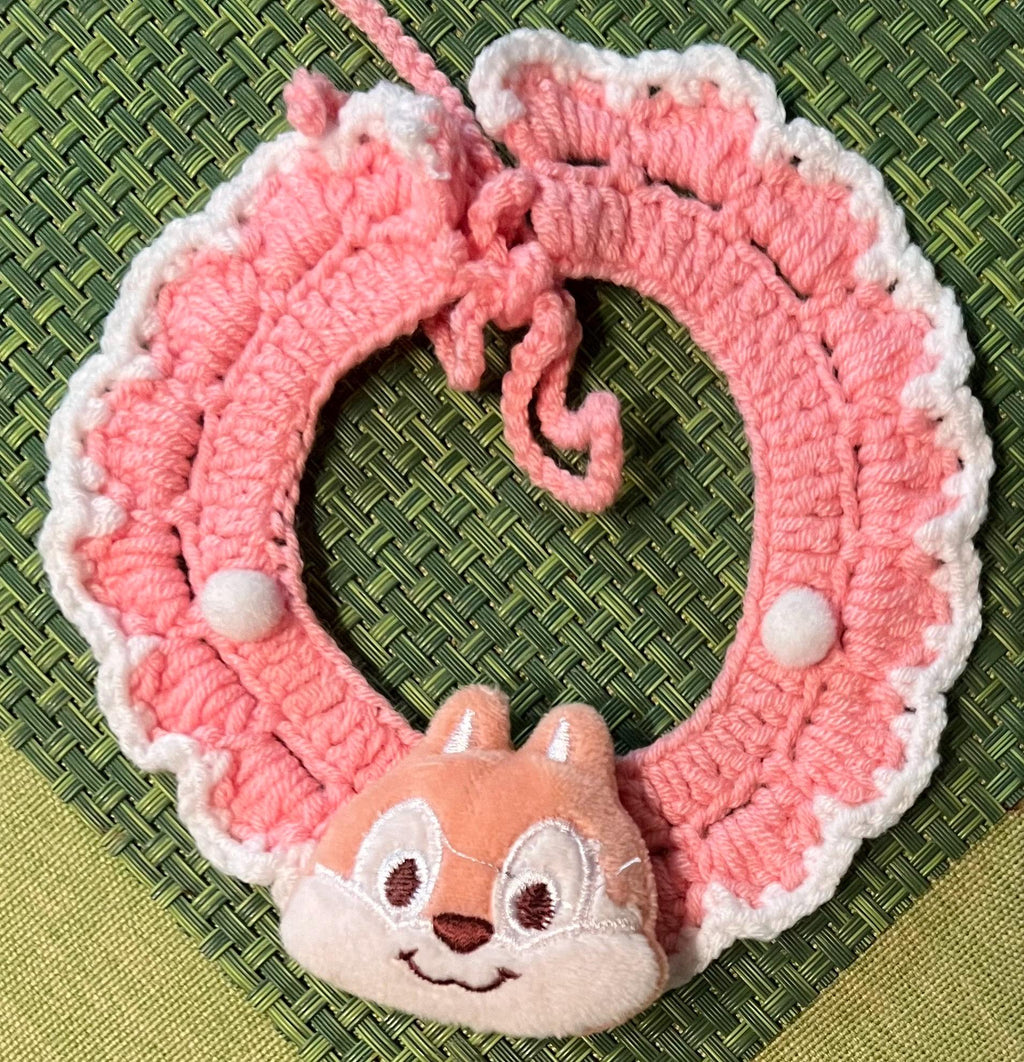 Handmade Crochet Pet Collar: Customizable Knit Cat & Dog Collar