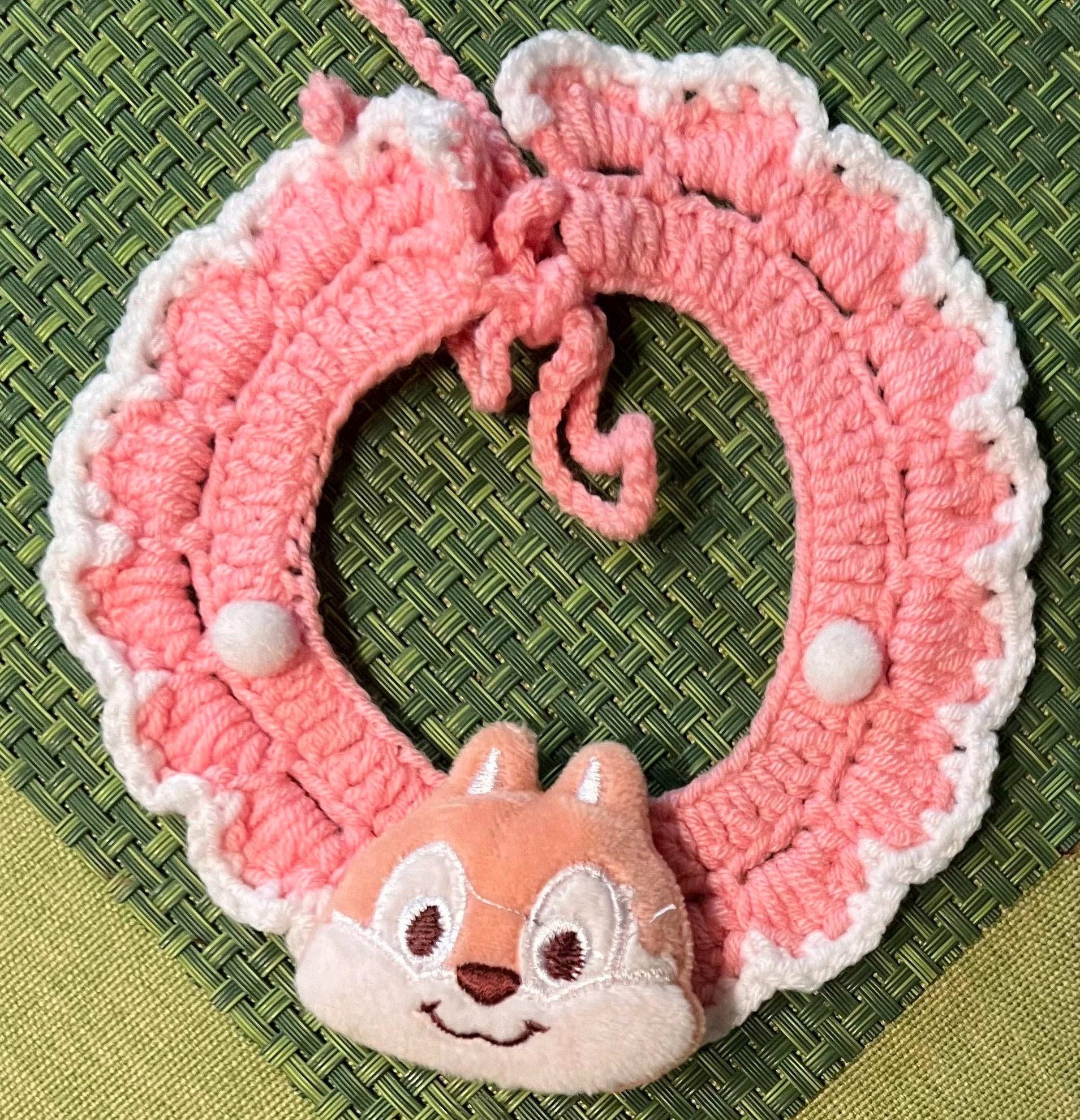 Handmade Crochet Pet Collar: Customizable Knit Cat & Dog Collar