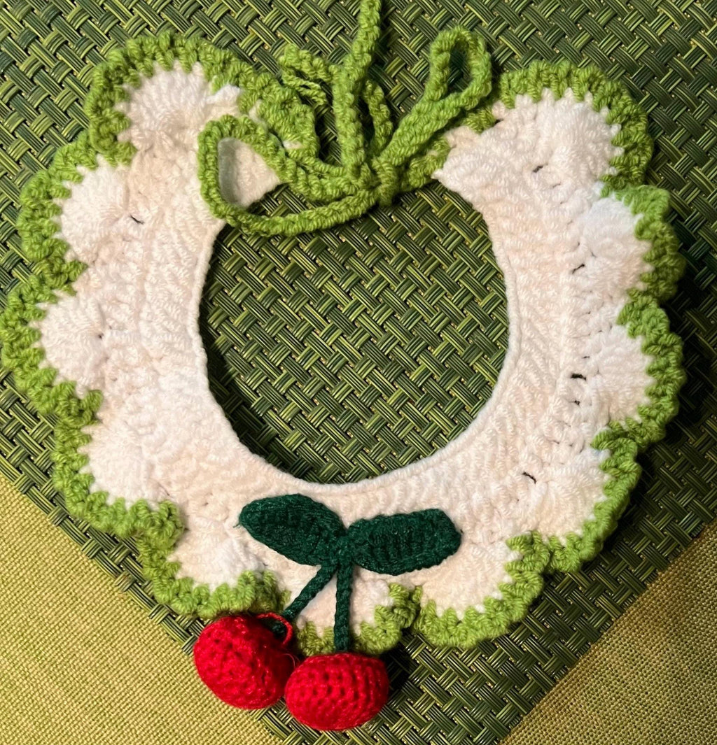 Handmade Crochet Pet Collar: Customizable Knit Cat & Dog Collar