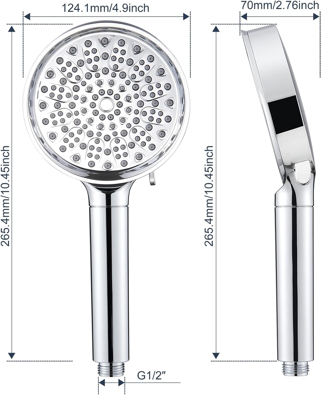 Cobbe Hard Water Filter Shower Head and Hose with 20 Stage Filter, 6 Spray Jet Modes High Pressure Bathroom Shower Head, Large Powerful Handheld Showerhead for Residual Chlorine Remove